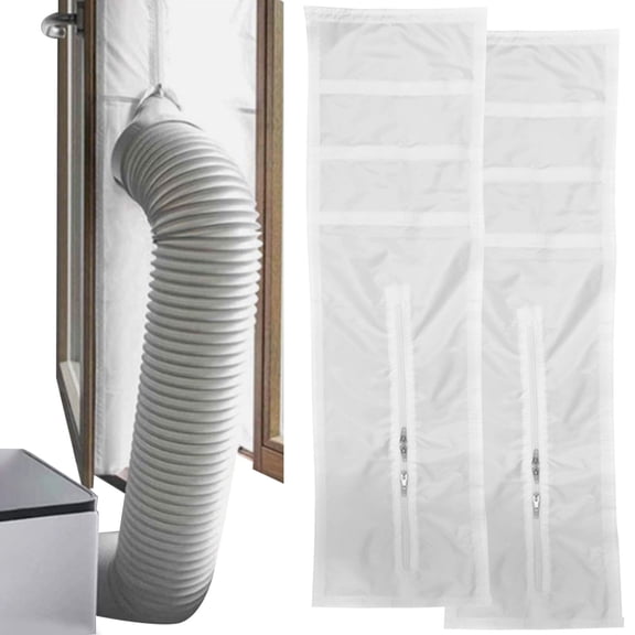 CoreLiving Portable AC Window Vent Kit, Adjustable Window Seal Kit for Portable Air Conditioner, Universal Exhaust Hose Seal Panel for Sliding and Casement Windows
