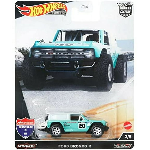 Hot Wheels Ford Bronco R - Car Culture American Scene 3/5 Premium 1:64 Scale Collectible Die Cast Metal Toy Car Model with Real Riders