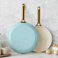 thumbnail image 3 of GreenPan 2-Piece Fry Pan Set, 10" & 12", Ceramic Nonstick, Oven Safe, Dishwasher Safe, Seaside, 3 of 12