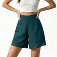 thumbnail image 4 of cocolona Womens Summer Casual High Waist Chiffon Dress Shorts Breathable Elastic Waist Straight Wide Leg Beach Shorts, 4 of 4