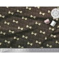 thumbnail image 3 of Soimoi Brown Velvet Fabric Bow & Dots Printed Craft Fabric by the Yard 58 Inch Wide, 3 of 3