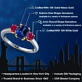 thumbnail image 2 of Gem Stone King 10K Two Tone Gold Blue Created Sapphire and Red Created Ruby Engagement Ring for Women | 2.10 Cttw | Oval 8X6MM | Gemstone September Birthstone | Size 8, 2 of 6