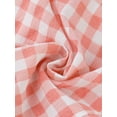 thumbnail image 5 of DARING DIVA Women's Gingham Crew Neck Puff Short Sleeve Blouses 3XL Watermelon Pink, 5 of 6