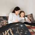 thumbnail image 4 of Castle Fairy Animal Deer King Size Comforter Sets 3pcs for Teens,Rustic American Flag Comforters King Size,Red Blue Brown,Black Reversible,1 Comforter and 2 Pillowcases, 4 of 6