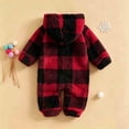 thumbnail image 5 of Agkizg Baby Hooded Onesie Fleece Lined Footed Romper with Zipper for Boys Girls Warm Winter Pants, Sizes 6-9 Months, 5 of 6