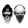 thumbnail image 3 of Ambesonne Black White Duvet Cover Set, Funny Skull Band, King, Black White, 3 of 3