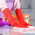 thumbnail image 6 of Kitchen Washing Gloves Long Waterproof Rubber Latex Dish Fruit Cleaning Tool New Y8N3, 6 of 9