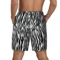 thumbnail image 3 of Kdxio Zebra Print Men's Swim Trunks with Compression Liner 7 Inch Inseam Quick Dry Swim Shorts, 3 of 7