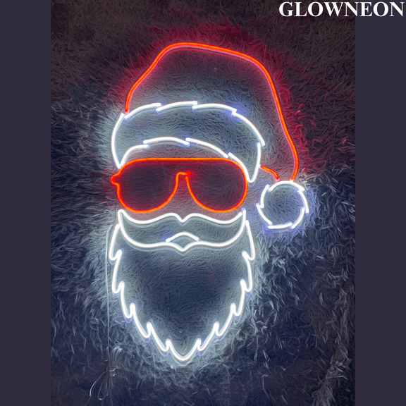 Glowneon Cool Santa Claus Led Light, Christmas Santa Neon Wall Decor