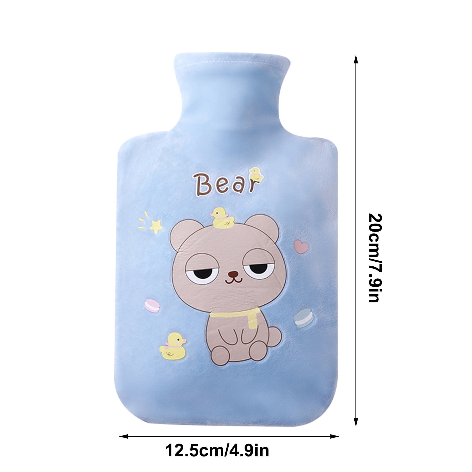 Bouillotte D'eau Chaude 2L Avec Housse En Peluche Douce - Gris, Pour Adultes