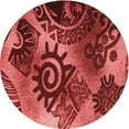thumbnail image 1 of Ahgly Company Machine Washable Indoor Round Transitional Red Area Rugs, 8' Round, 1 of 7