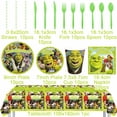 thumbnail image 4 of Suministros de decoración de fiesta de cumpleaños con temática de Shrek & Green & Monster & Fiona, cubiertos desechables, globos, póster de fondo, regalo para Baby Shower, 4 of 5
