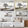 thumbnail image 4 of Designart "Monochrome Misty Tree horizon II" Floral Floater Framed Wall Art Living Room, 4 of 7