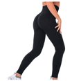 thumbnail image 2 of LEEy-World Workout Leggings Women's Extra Long Yoga Leggings with Pockets High Waisted Stacked Leggings Workout Athletic Pants Black,M, 2 of 5