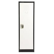 AdirOffice ALHI62901BW Steel Storage Locker, 1 Tier, 15 x 15 x 48 in., Black Body & White Doors