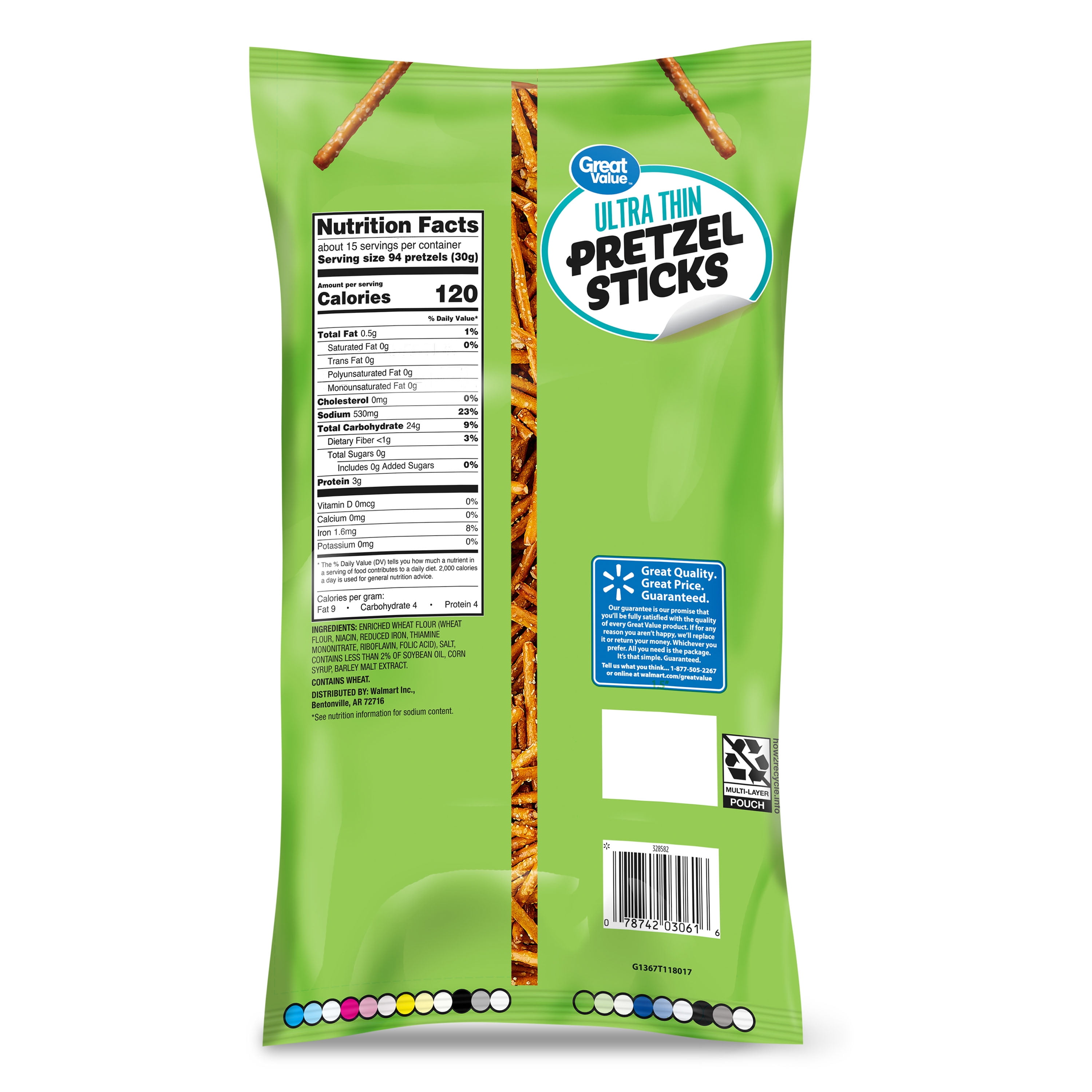 Great Value Ultra Thin Salty Pretzel Sticks, 16 oz