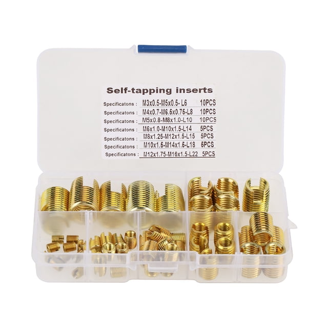 Insert de Taraudage Automatique, 50pcs Laiton Ton Auto Fil Fente Insert Auto Taraudage Insert Filetage Construit pour les Professionnels
