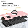 thumbnail image 2 of Dual-Layers Case for Google Pixel 8, Heavy Duty Rugged PC Soft TPU Shockproof Protective Cover with Magnetic Rotated Ring Holder Kickstand Bracket Lens Protection Case, Rosegold, 2 of 7