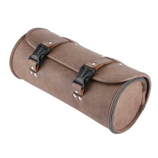 Organizador de motocicletas, accesorio lateral de cuero PU marrón para motocicleta, bolsa de sillín de PU, muy recomendable