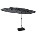 thumbnail image 4 of Costway Sombrilla de Exterior de 457.2 cm con Dos Lados, con Manivela y Base, Color Gris, 4 of 4