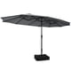 thumbnail image 4 of Costway Sombrilla de Exterior de 457.2 cm con Dos Lados, con Manivela y Base, Color Gris, 4 of 4