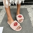 thumbnail image 5 of PADFRYBK Fall Slippers For Women Open Toe Slide Slippers Soft Upper Rhinestone Slippers Lip Deecor Indoor Slippers Daily Leisure Household Footwear, 5 of 7