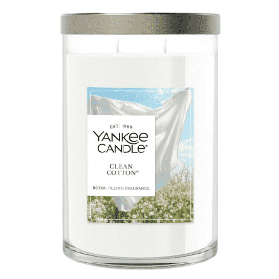 Yankee Candle Large Tumbler Scented Candle, Clean Cotton, 20 oz