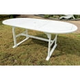 thumbnail image 2 of International Caravan Royal Fiji 59-inch / 79-inch Acacia Oval Extendable Dining Table w/Fold Out Leaf, Antique White, 2 of 2