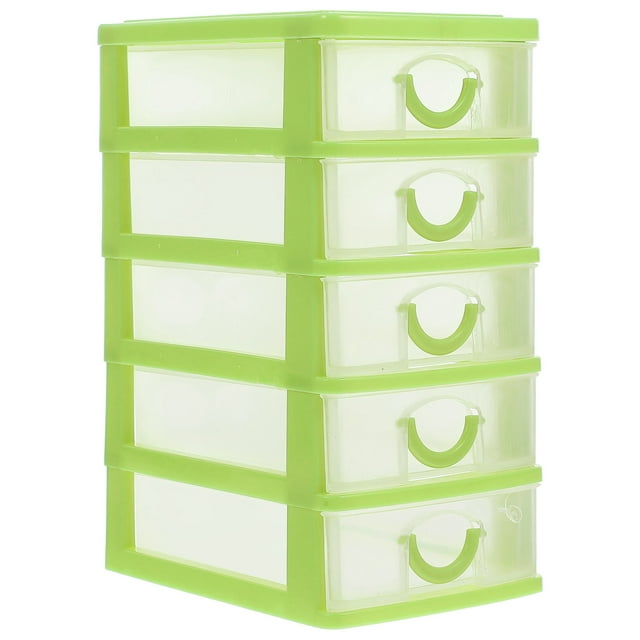 Organizador de escritorio transparente de 5 capas con cajones, versátil, para oficina, maquillaje y joyas, transparente.
