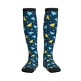 thumbnail image 3 of Compression Socks for Women and Men - stingray cute navyblue dots Compression Socks Circulation for Workout, 3 of 8