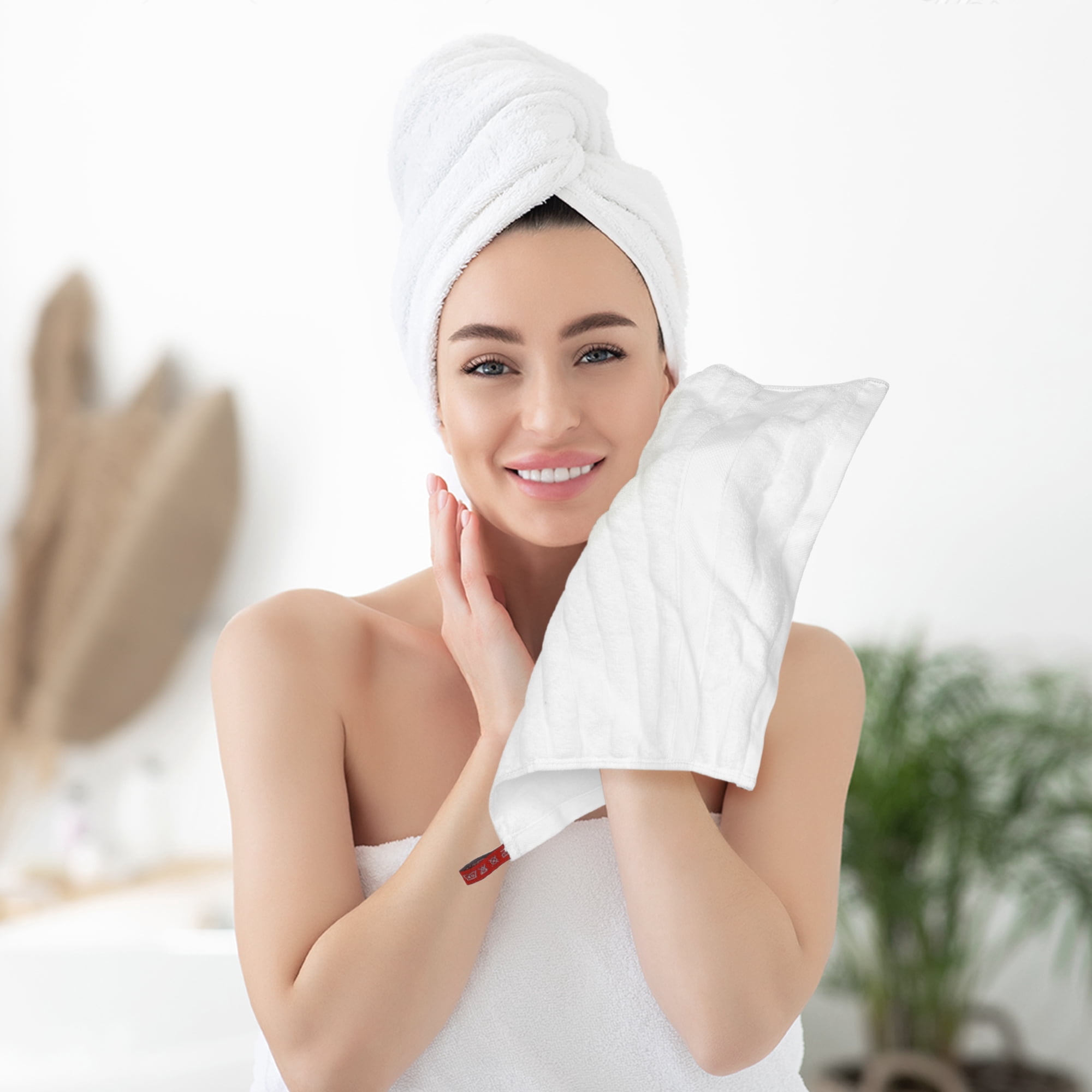 Unique Bargains Striped 12 Pack Washcloths Pure Cotton Face Towels Comfort Towels White