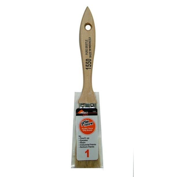 Brocha Chip Linzer, doble grosor, plana, 2,54 cm con mango de madera