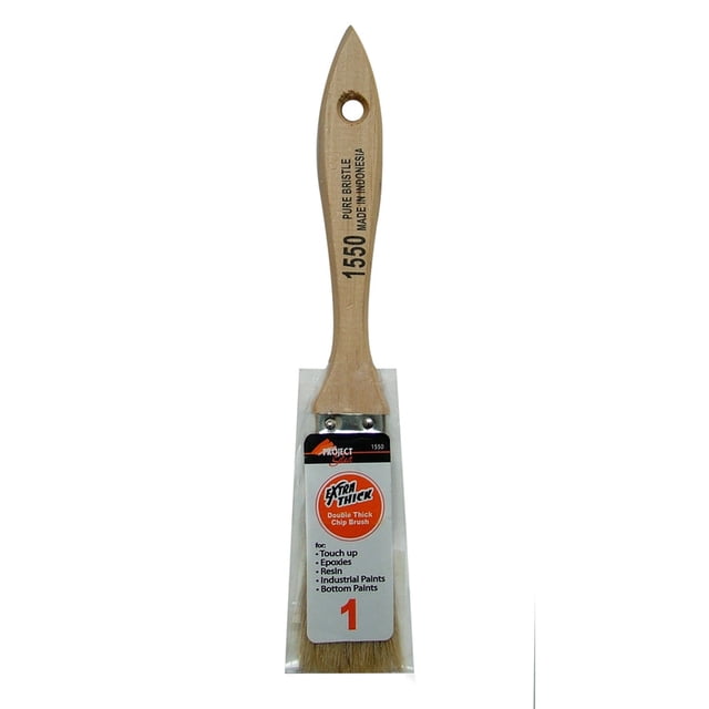 Brocha Chip Linzer, doble grosor, plana, 2,54 cm con mango de madera