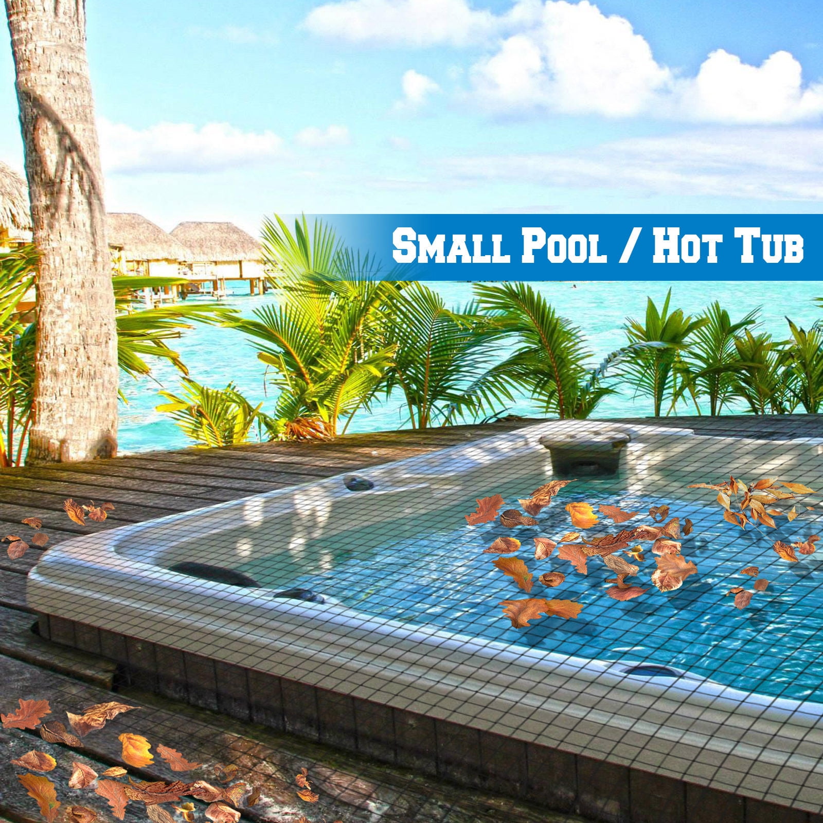 Sunrise 28'x45' Pool Netting Pond Protective Floating Net Mesh Cover, Black