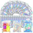 thumbnail image 1 of 100 Pcs Holographic Packaging Bags Small Mylar Bags Bags Zip Lock Smell, 1 of 5