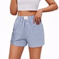 thumbnail image 2 of Women's Elastic Waist Casual Shorts with Pockets, Summer Comfortable Solid Color Button Pant, Casual Daily Lounge Wear Travel Essentials for Women | Aestivo,Dark Blue L, 2 of 9