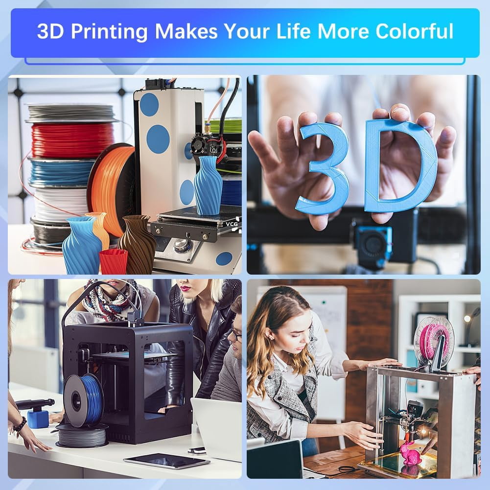 PETG Filament 1.75mm 3D Printer Material 1.0kg Dimensional Strength & High Temperature Fit Most 3D Printer Accuracy +/- 0.02mm Gift for 3D Printing Lover 360.8 Yard White