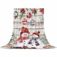 thumbnail image 2 of Christmas Snowman Throw Flannel Blanket 50x60In Elk Xmas Tree Wood Grain Super Soft Cozy Bed Blanket, Lightweight Plush Fuzzy Bed Throw for Bedroom Sofa Couch Living Room, 2 of 4