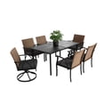 thumbnail image 2 of 7 Piece Outdoor Wicker Sectional Dining Set, Outdoor Furniture Set with 2 Swivel Rocker Chairs, 4 Cushions Chairs, Patio Dining Set for 6, 2 of 8