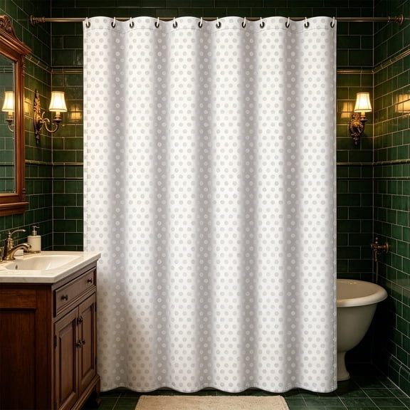 InsCrazy Shower Curtain Heavy-Duty Polyester Bath Curtain Waterproof Curtain Solid Color For Bathroom Warmth Blackout Curtains