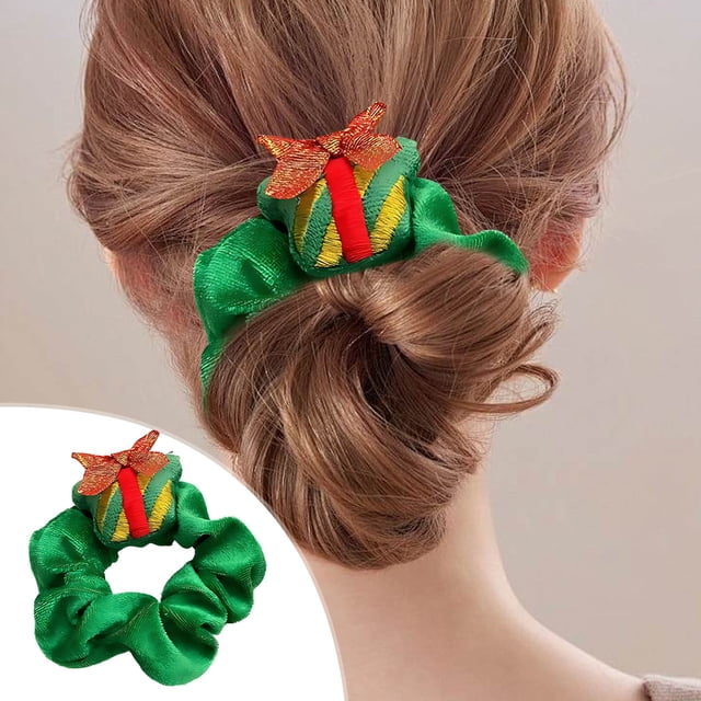 Christmas Christmas Tree Santa Claus Elastic Hair Rope Cute Doll Hair Accessories Head Rope