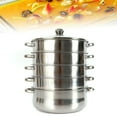 thumbnail image 4 of ChicHomey Vegetable And Rice Steamer, Stainless Steel 5 Tier Steamer Momo Maker, Modak, Pasta, Salad Steamer with Lid for Induction Cookers Electric Furnaces Gas Stoves, 12in, 4 of 7