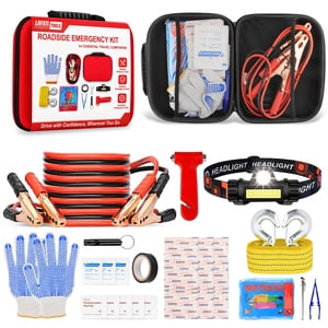 Lafati Roadside Assistance Emergency Kit, 22 Pieces, Black