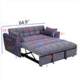 thumbnail image 4 of LUCKHAO Velvet Convertible Sleeper Sofa Bed, 65'' Pull-Out Couch with Adjustable Back and Pillows for Living Room, 4 of 11