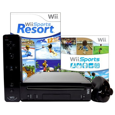 Schande dennenboom Ontslag nemen Restored Nintendo Wii Console Black with Wii Sports and Wii Sports Resort  (Refurbished) - Walmart.com