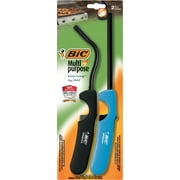 BIC Multi-Purpose Lighters, 2 Pack, 1 Flexible Wand and 1 Extra Long Wand, Great for fire logs (Colors May Vary)