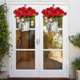 thumbnail image 3 of Spring Summer Wreath Artificial Red Geraniums Bouquet Potted Wreath for Front Door Home Wedding Party Decorations, 3 of 7
