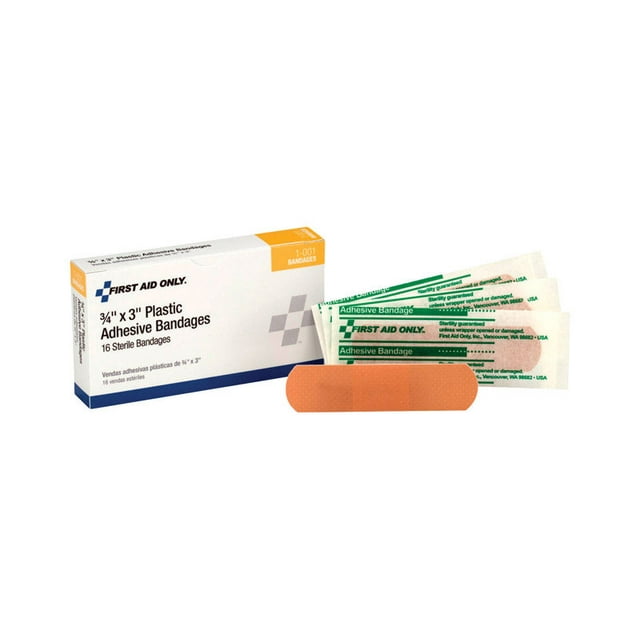 FIRST AID ONLY PLASTIC BANDAGE3/4X3BX16 (Pack of 1)