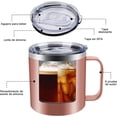 thumbnail image 2 of Termo de Taza de Acero Inoxidable, Taza Termo de Asa con Tapa Hermética, 2 Pajita y 2 Cepillo de Limpieza, Taza Termica Frio y Caliente Portátil, Vaso de Viaje para Cafe, Té, Agua y Bebidas, 2 of 4