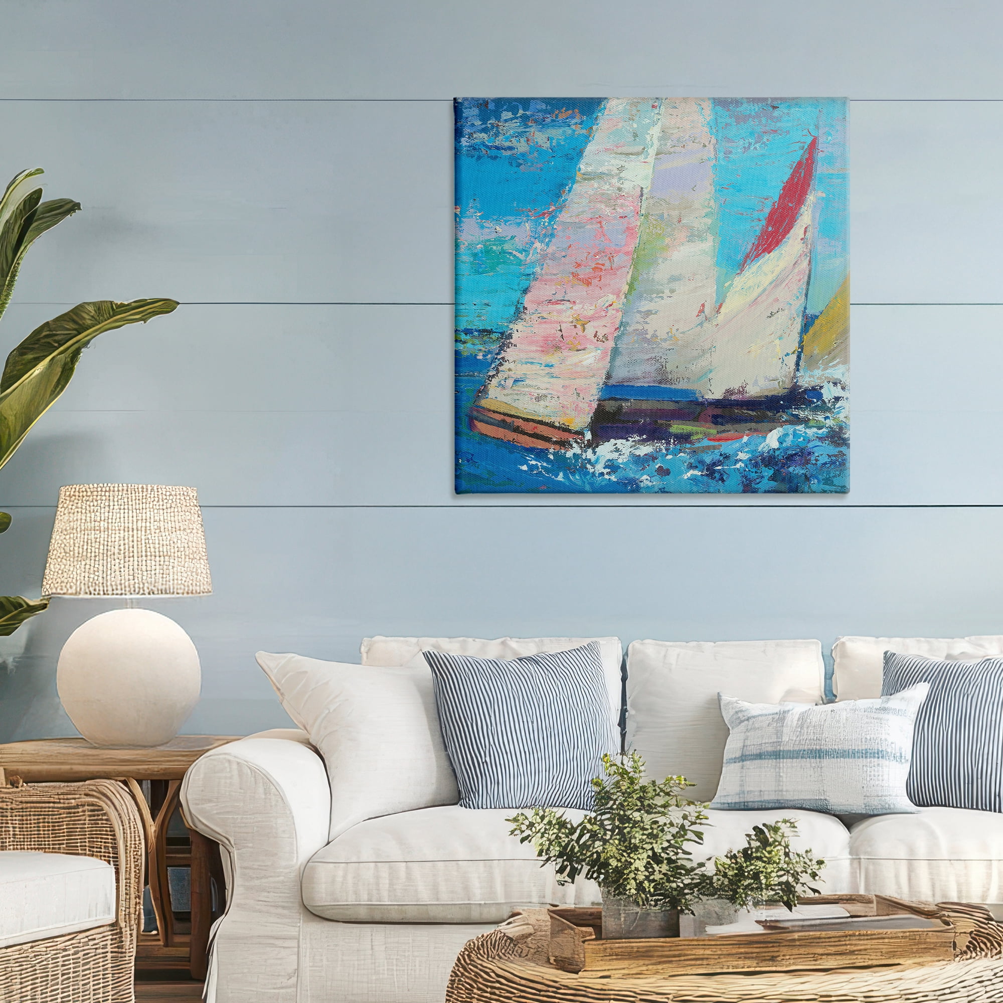 Stupell Industries Expressive Sailboats on Waves Canvas Wall Art, design by Beth A. Forst